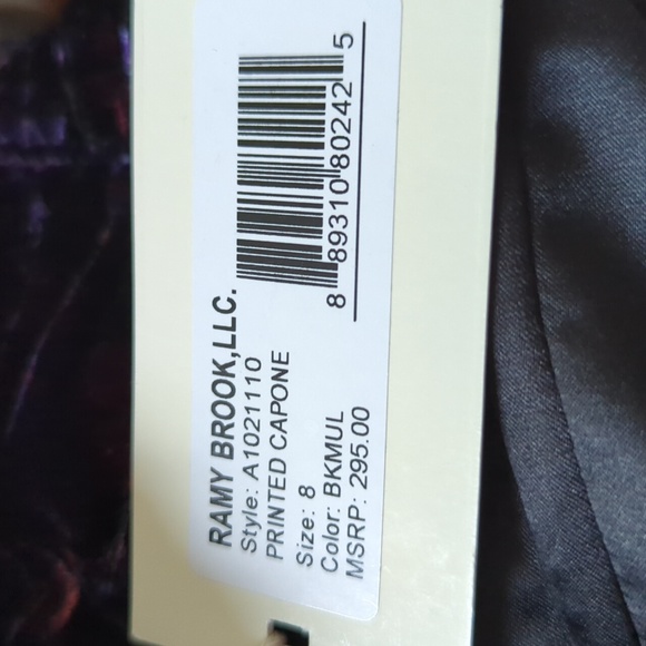 Ramy Brook Printed Capone Velvet Bustier Corset Crop Top 8 - Picture 12 of 15